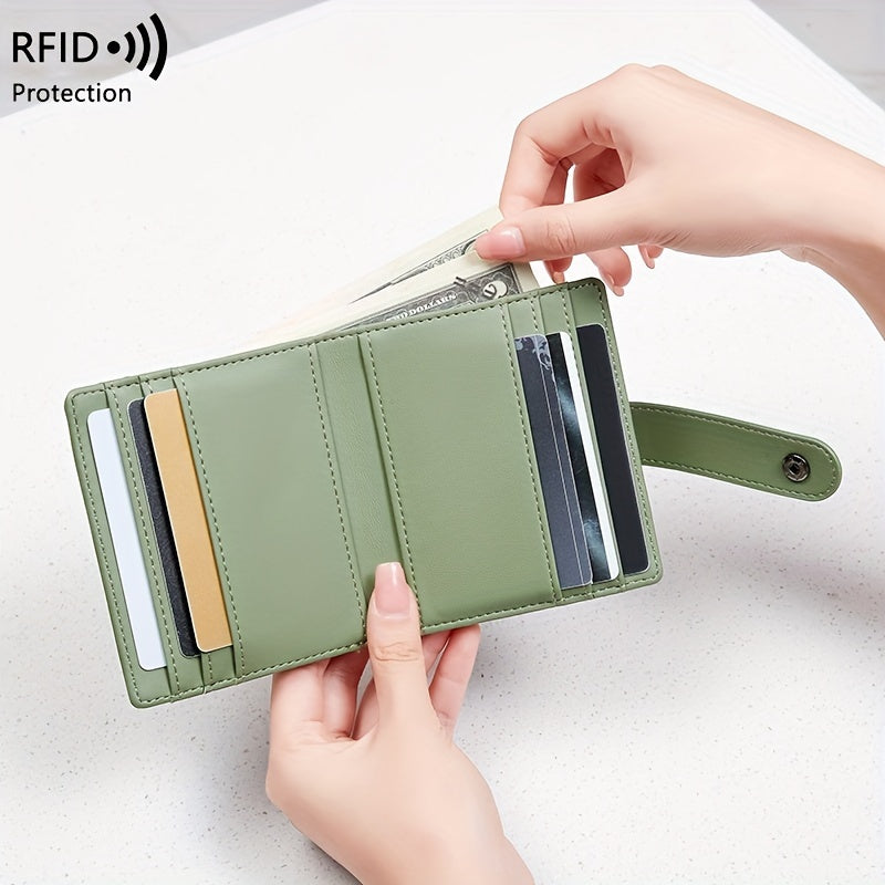 RFID-Safe, Lightweight Women's Wallet by CHARM INFINITE - Water-Resistant, Multi-Card Holder for Daily Commute, Snap Closure