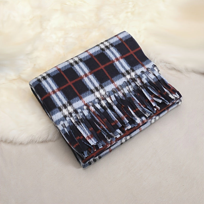 Classic British Plaid Tassel Scarf Stylish Soft Warm Versatile Shawl Autumn Winter Unisex Coldproof Inelastic Scarf