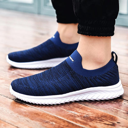 Plus Size Summer Knit Scarpa Uomo Summer Sneakers Socks Men Sport Shoes Man Running Man Sports Shoes for Men Black Jogging D-424