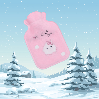 1Pack 7.44oz/16.91oz Hot Water Bottle, Warm Water Bag With Soft Premium Faux Fur Cover Water Bag For Hot Compress And Warm Hands, Hot-Water Bag For Hot Water Bottles For Neck, Back, Shoulder, Legs And Menstrual Cramps