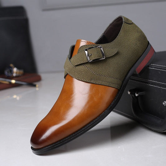 Men's Fashion Stitching Buckle Derby Shoes Men's Leather Dress Shoes Wedding Party Shoes Men's Business Office Overshoes48