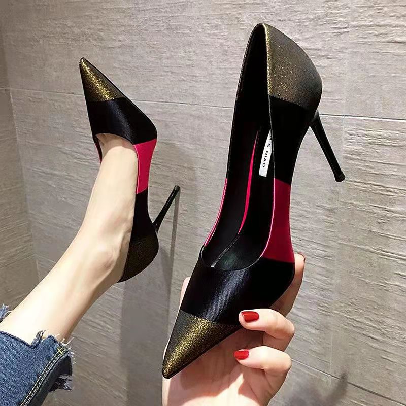 Spring Fashion Sexy High Heels,Women Pumps,Pointed toe,Office Lady Working Shoes,French Style,Female Footware,Black,GREEN