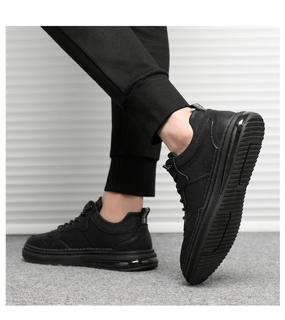 xiangtuibao New Men's Casual Sneakers One-foot Men's Shoes Fashion Trend Black Leather Shoes Cushion Trendy Shoes