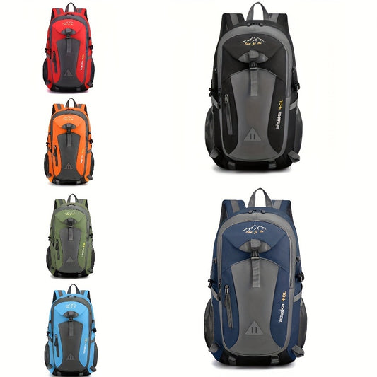 1pc Large Capacity Mens Travel Backpack - Waterproof, Stain Resistant, and Lightweight Oxford Fabric with Adjustable Shoulder Straps, Polyester Lining, and Multifunctional Compartments for Going Out and Outdoor Activities