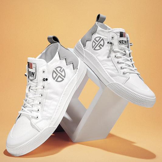 xiangtuibao  Superstar Men's Brand Shoes Comfortable Microfiber Flat Shoes Men Breathable White Sneakers Men High Top Skateboard Shoes