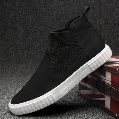 xiangtuibao Men Casual Shoes Sneakers Breathable High Top Canvas Shoes Men Espadrilles Slip on Flats  Fashion Vulcanized Shoes For Men