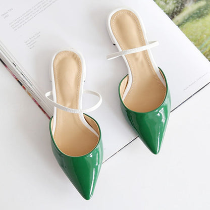 Pointed flat slippers Female summer fashion  new toe cap wear Cool drag girl Women's half slippers