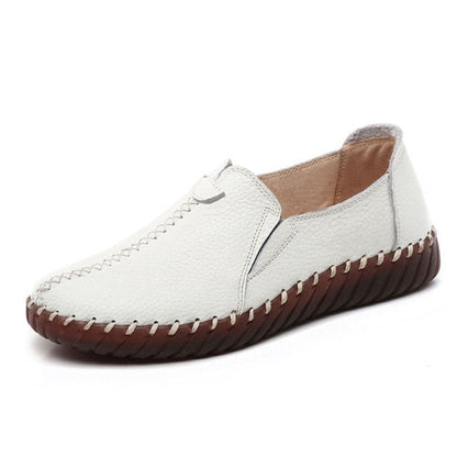 White Black Hollowed Moccasins For Women Genuine Leather Flats Breathable Loafers Shoes Women's Soft Casual Flat Shoes Blue