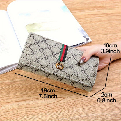 Luxury Vintage Style Clutch Wallet - Extra-Long Design with Secure Snap Closure, Soft Premium PU Material, Versatile for Daily Use - Designed for Women, Exuding Chic, Sophisticated Fashion Sense