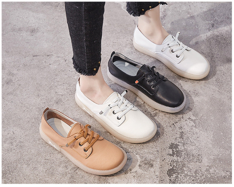 Genuine Leather Women Shoes Autumn Flats Slip On Women's Loafers Soft Moccasins Casual Running Sneakers Female Sport Shoes