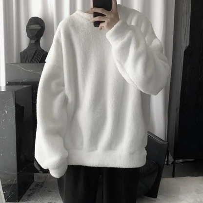 xiangtuibao Thick Hoodie Men's Warm Plus Velvet Fashion Solid Color Casual O-neck Sweatshirt Men Streetwear Hip-hop Loose Pullover Hoodies