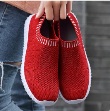 Rimocy  New Breathable Mesh Sneakers Women Flats Lightweight Non-slip Sports Shoes Ladies Comfortable Soft Sole Casual Shoes