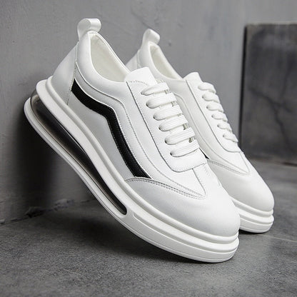 Air Cushion White Shoes Men Shoes New Best Genuine Leather Fashion Sneakers Wild Breathable Trend Youth Casual Shoes Men's Shoes