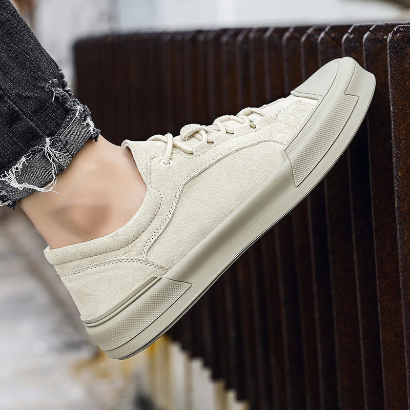 New Suede Leather Lace-up Men Casual Shoes Hand-stitched Men's Shoes Skateboard Tenis Footwear Man Sneakers Fashion Canvas Shoes