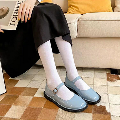 xiangtuibao Candy Color Harajuku Platform Mary Jane Shoes Women Gothic Retro Patent Leather Loafers Designer Fashion Buckle Strap Flats