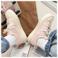 xiangtuibao NEW Pink Canvas Sneakers Woman Vulcanized Shoes Platform Sneakers Women Lace Up Flats Sneakers Ladies Spring Autumn Sports Shoes
