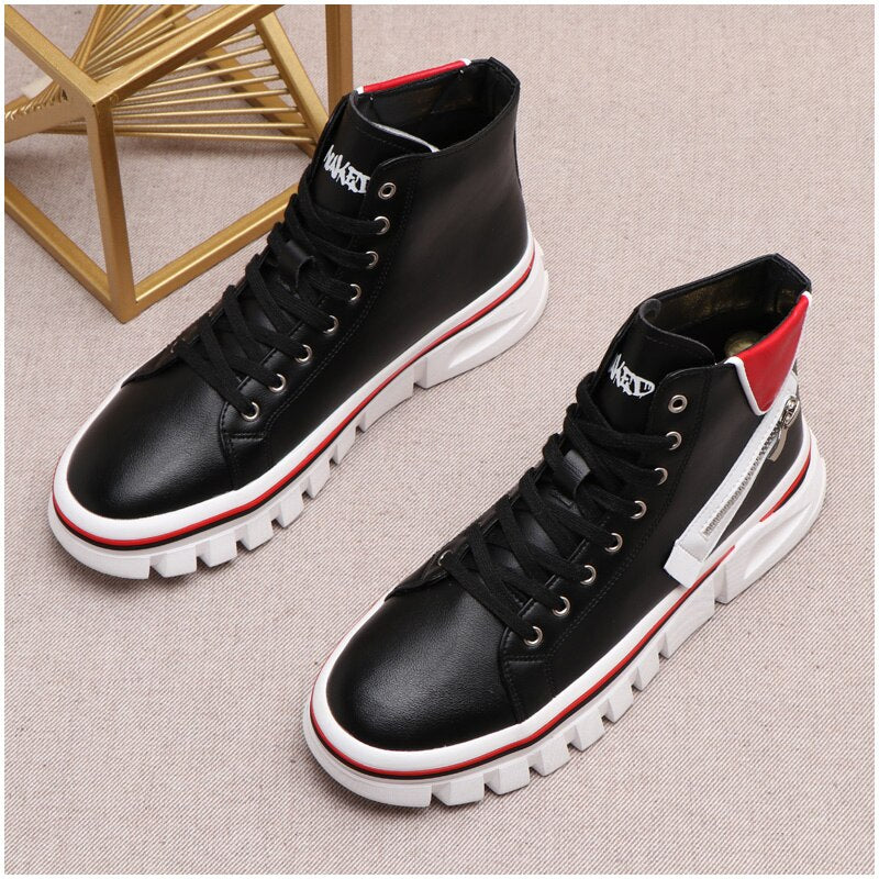 Luxury Designer Spring New Men's Thick Bottom High Tops Flats Casual Shoes Male Sneakers Sapatos Tenis Masculino Ankle Boots