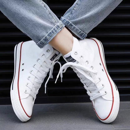 Men Canvas Sneakers Lovers Comfortable Shoes Flats Casual Women White Black Walking shoes Chinese style Plus Large Size 44