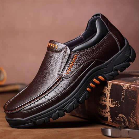xiangtuibao   Newly Men's Genuine Leather Shoes Size 38-46 Head Leather Soft Anti-slip Driving Shoes Man Spring Business Dress Shoes