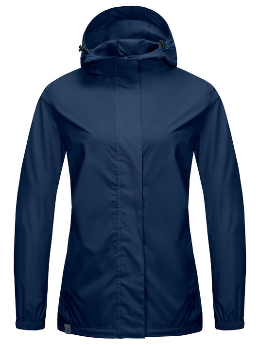 Womens Fashionable Solid Color Hooded Jacket - Insulated, Waterproof & Breathable - Elastic Cuffs Sport Coat for Outdoor Adventures