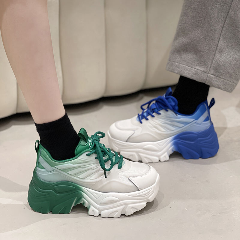 Spring Women Shoes Fashion Women's Chunky Sneakers Ladies Colors Mixed Platform Shoes Lightweight Breathable Sport Shoes