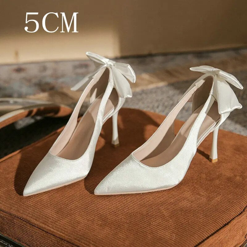 xiangtuibao -  Pointy Solid Color High Heels Women's Thin Heel Pumps  New Spring And Autumn Shallow Mouth Temperament Single Shoes