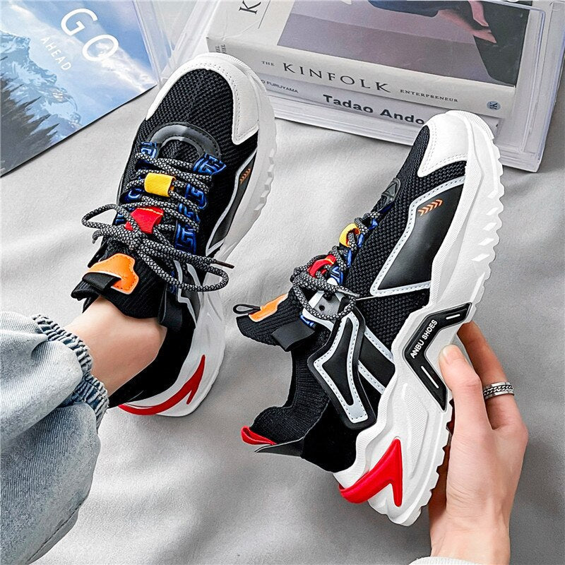 Men Sneakers Lace Up Sport  Shoes Classical Mesh Breathable Casual Fashion Moccasins Lightweight Dad Shoes Sneakers Men Footwear