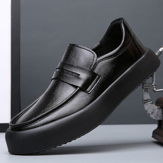 xiangtuibao New Trend Leather Shoes For Men Black Slip On Shoe Mens High Quality Loafers Shoes Man Comfortable Men Walking Driver Shoe