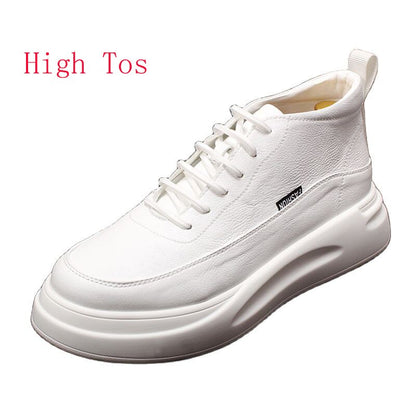 High Quality New Brand Designer Men's White Lace Up Platform Shoes Causal Flats Moccasins Luxury Punk Rock Walking Sneakers