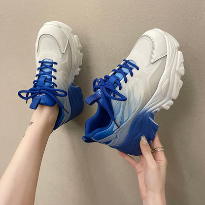 Spring Women Shoes Fashion Women's Chunky Sneakers Ladies Colors Mixed Platform Shoes Lightweight Breathable Sport Shoes