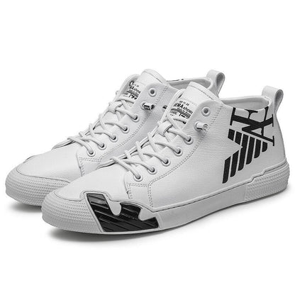 Autumn and winter high-top men's shoes Korean trend leisure white shoes students basketball sports shoes running shoes fashion