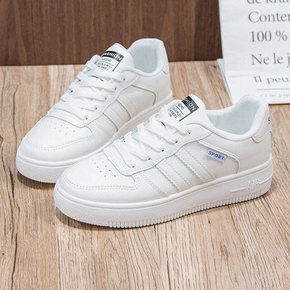 Women Platform Shoes Fashion Sneakers Woman Casual Shoes High Qualtiy PU Ladies White Shoes Increased Female Trainers Promotion