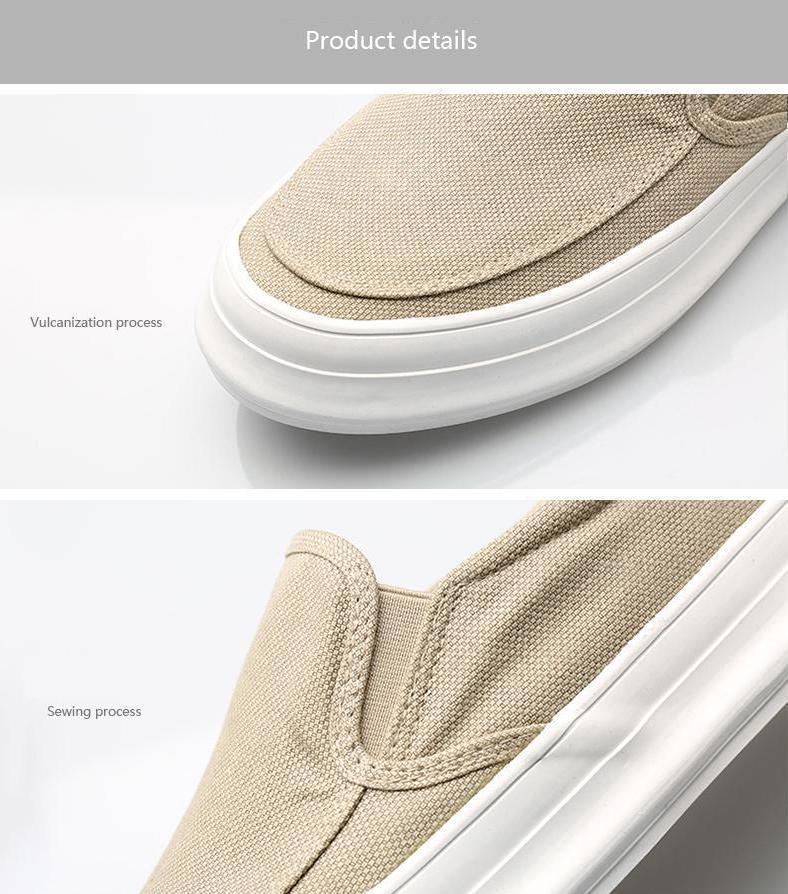 Monstceler Brand Men's Canvas Sneakers Casual Shoes Spring Autumn Solid Slip-on Thick Bottom Flat Mens Luxury Vulcanized Shoe