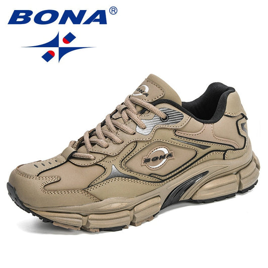 BONA  New Designers Popular Action Leather Men Sneakers Outdoor Casual Shoes Fashion Man Leisure Footwear Walking Shoes Soft