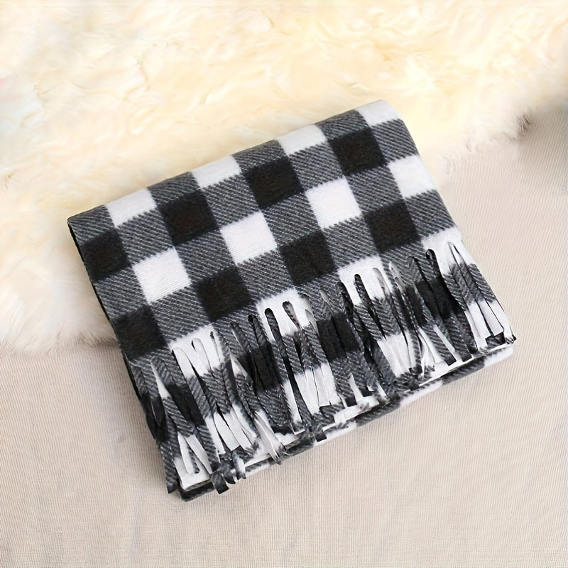 Classic British Plaid Tassel Scarf Stylish Soft Warm Versatile Shawl Autumn Winter Unisex Coldproof Inelastic Scarf