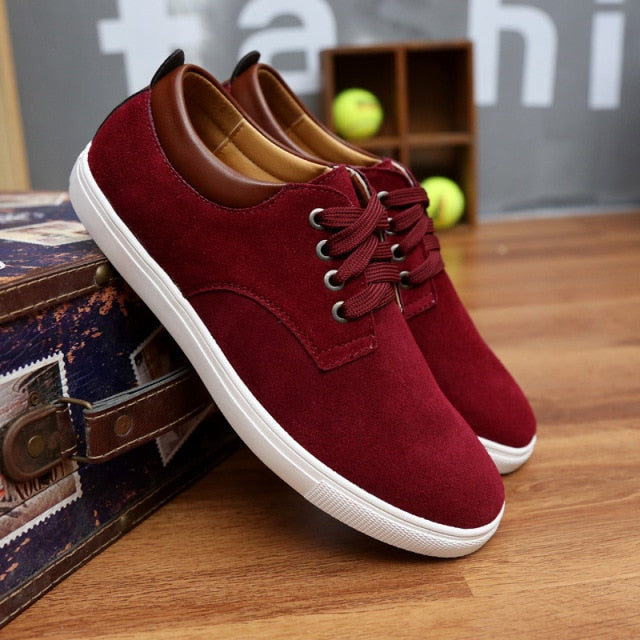 xiangtuibao Spring/Autumn New Men Shoes Fashion Sneakers Casual Luxury Shoes Men Cow Suede Lace-up Low-cut High Quality Plus Size 38-49