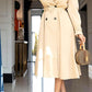 xiangtuibao Color Block Patchwork Stylish Belted Trench Coat