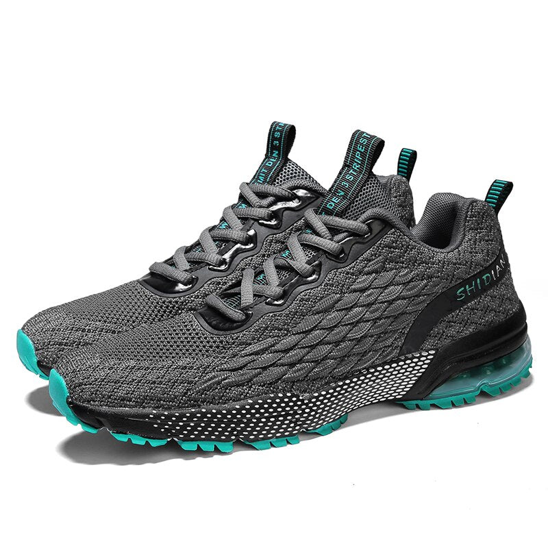 VastWave Air Cushion  Men's Running Sport Shoes Sneaker Fish Scale Woven Mesh Men Casual Shoes Light weight Man Leisure Shoe