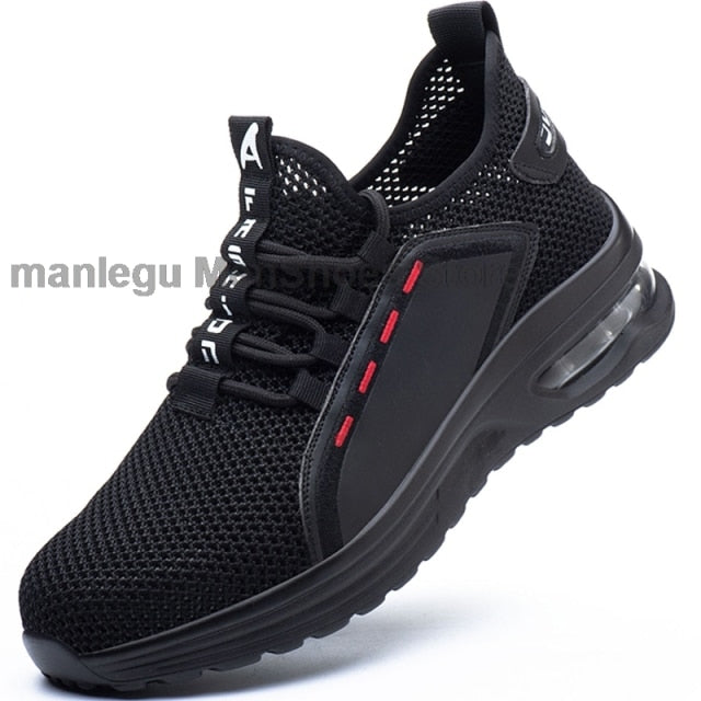 Security Boots Safety Shoes Men Steel Toe Cap Work Shoes Male Breathable Lightweight Work Sneakers Anti-Smashing Safety Boots