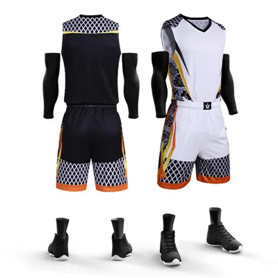 New DIY Kids Men Team Basketball Jersey Set Blank Women Sport Tracksuit Breathable Pocket Basketball Jerseys Uniforms Customized