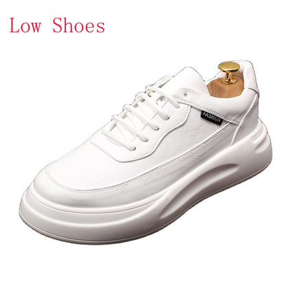 High Quality New Brand Designer Men's White Lace Up Platform Shoes Causal Flats Moccasins Luxury Punk Rock Walking Sneakers