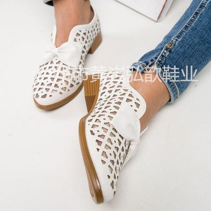 Summer Loafers Bowtie Women Flats Pointed Toe Spring Shoes For Woman Platform Female Slip On Fotwear Women's Plus Size