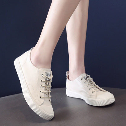 xiangtuibao  Fashion Cowhide Sneakers Women Casual Breathable Walking Shoes Flat Sport Shoes Genuine Leather Vulcanized Shoes Spring