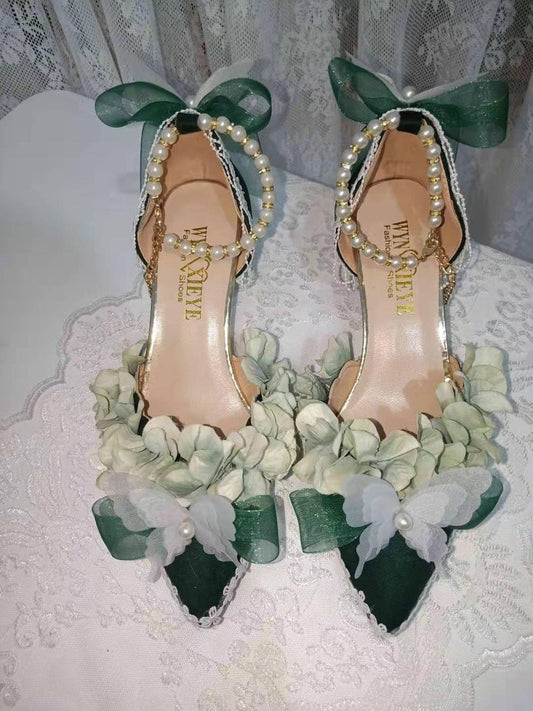 xiangtuibao  Japanese tea party sweet lolita shoes vintage round head high heel women shoes cute lace bowknot kawaii shoes loli cosplay