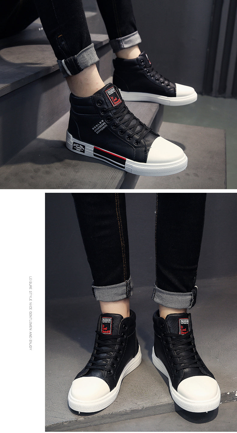 xiangtuibao  High Top Shoes Men Fashion Breathable Casual Shoes Daily White Shoes Classic Wear Resitant gym shoes Men Hip Hop Sneakers