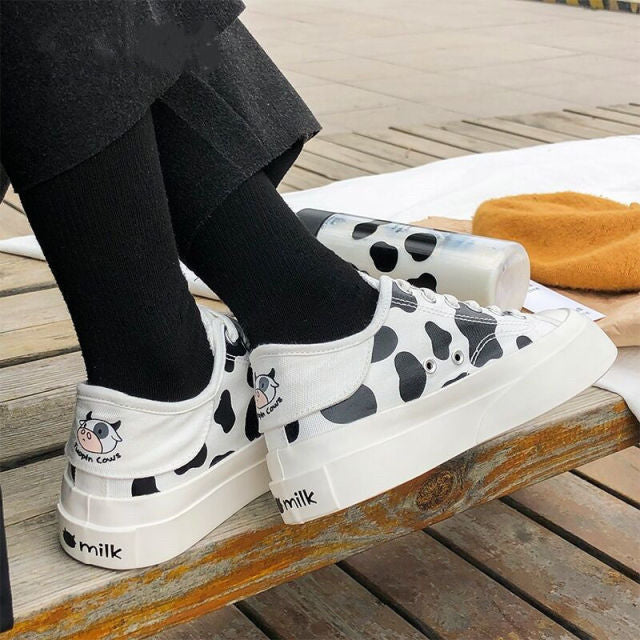 xiangtuibao   Kawaii Shoes Women Sneakers White Platform Sports Flats Tennis Girly Cute Causal Loli Female Trainer Print