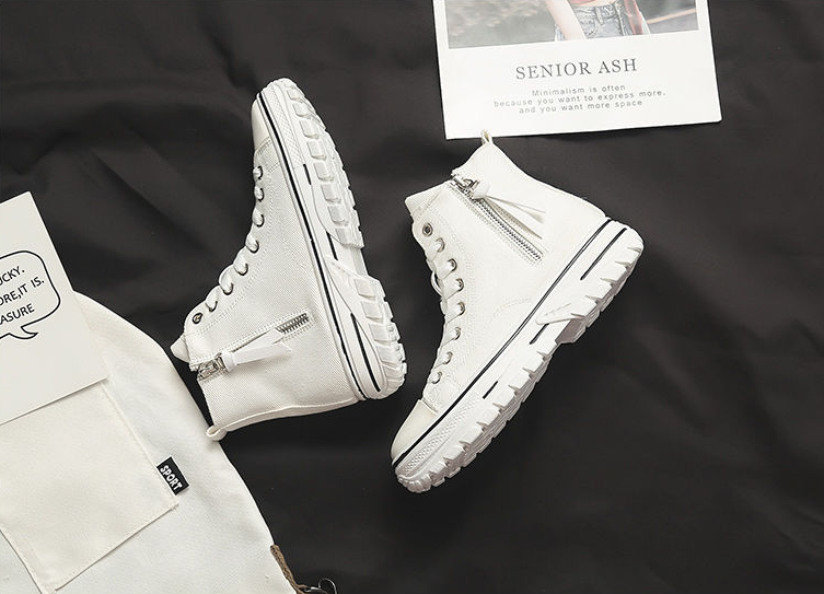 xiangtuibao    Autumn New Style Women Casual Shoes Platform Sneakers PU Leather Shoes Woman High Top White Shoes Tenis Feminino  A1-204