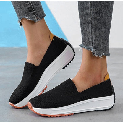 xiangtuibao  Women Flat Shoes Platform Cotton Loafers Elastic Shallow Casual Ladies Sneakers Soft Vulcanized Shoes Female Autumn  New