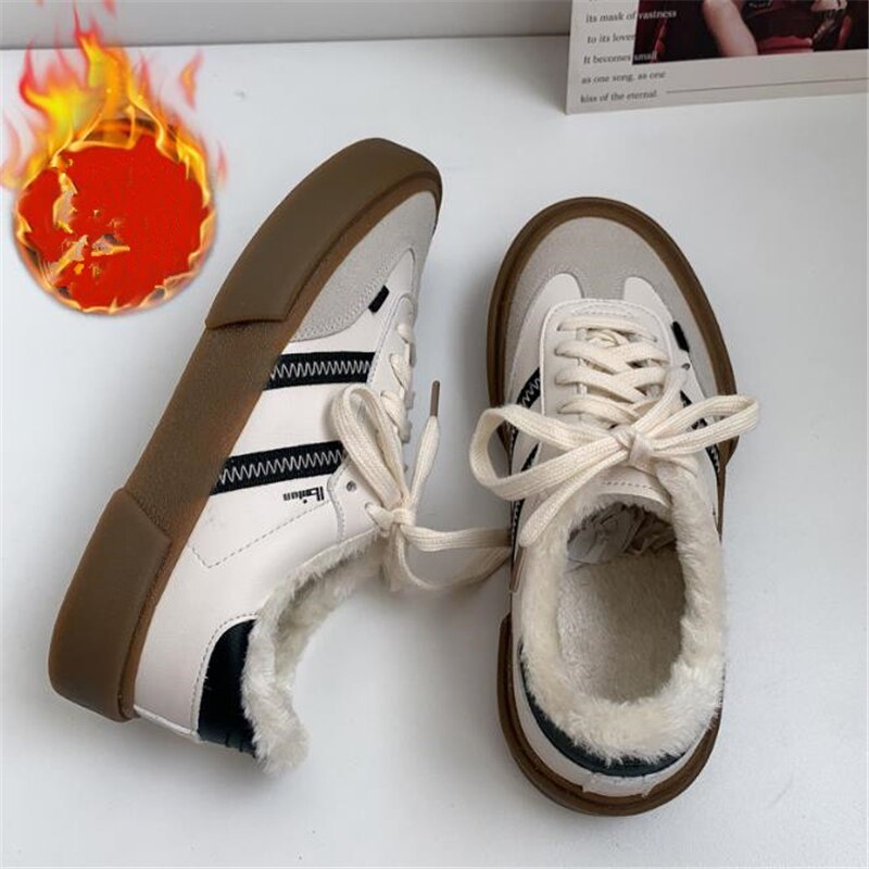 New Spring Autumn Women Vulcanized Sneakers Classic PU Leather Female Casual Shoes Couples Flats Men Women Lace Up Trainers