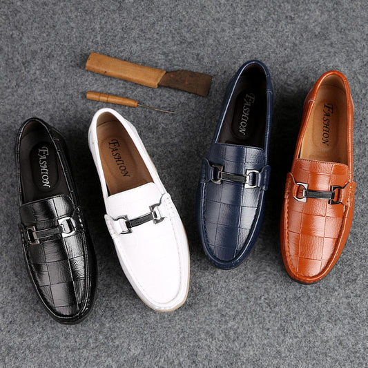 xiangtuibao   Newest Men Shoes Leather Genuine Casual Loafers Men Moccasins Shoes Slip-on Soft Flats Footwear Lightweight Driving Shoes